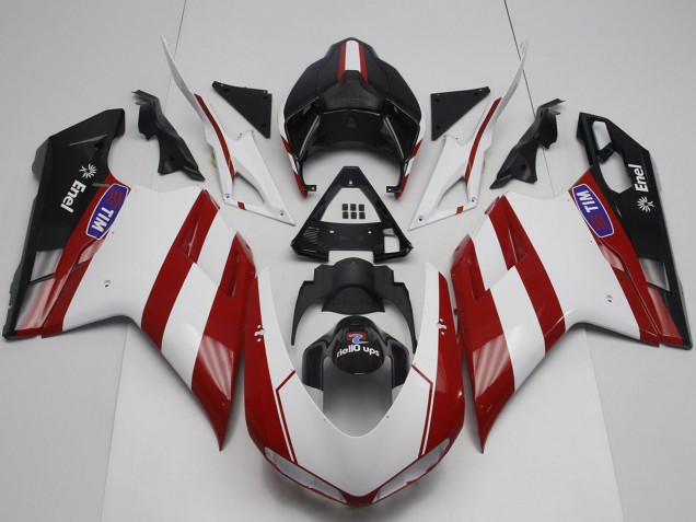 2007-2014 White Red Glossy Black Ducati 848 1098 1198 Motorcycle Fairing UK Stores