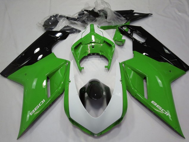 2007-2014 Green Black White Ducati 1098 Motorcycle Fairings UK Stores