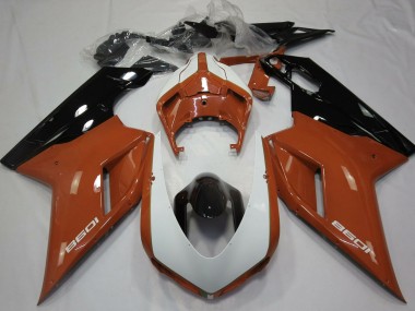 2007-2014 Brown White Glossy Black Ducati 1098 Motorcycle Fairings UK Stores