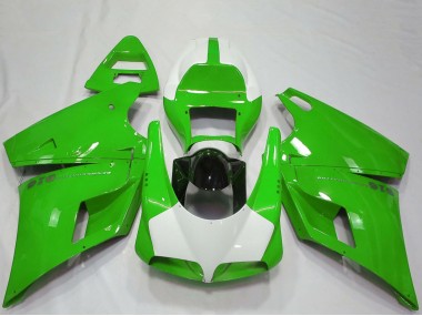 1993-2005 Green White Glossy Black Performance Ducati 916 Motorcycle Fairings UK Stores