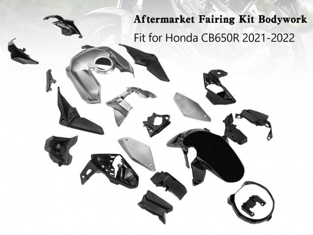 2019-2022 Silver Black Honda CB650R Motorcycle Fairings UK Stores