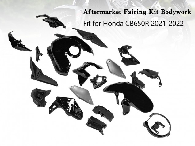 2019-2022 Glossy Black Honda CB650R Motorcycle Fairings UK Stores