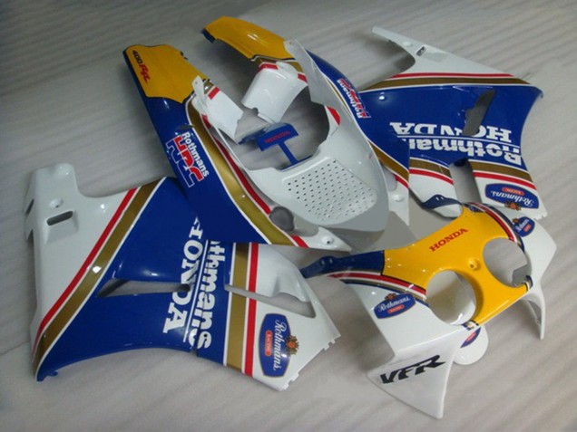 1988-1992 White Blue Yellow Rothmans Honda VFR400R NC30 Motorcycle Fairings UK Stores