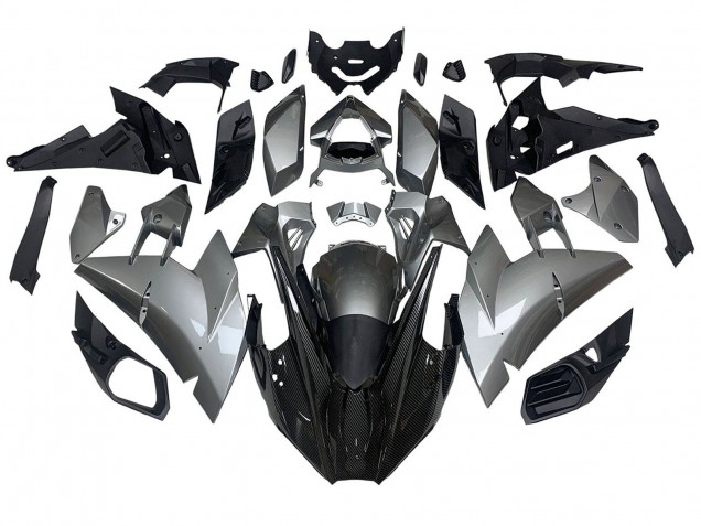 2015-2022 Silver Black Carbon Fiber Kawasaki Ninja H2 Motorcycle Fairings UK Stores