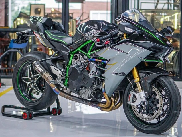 2015-2022 Grey Kawasaki Ninja H2 Motorcycle Fairings UK Stores