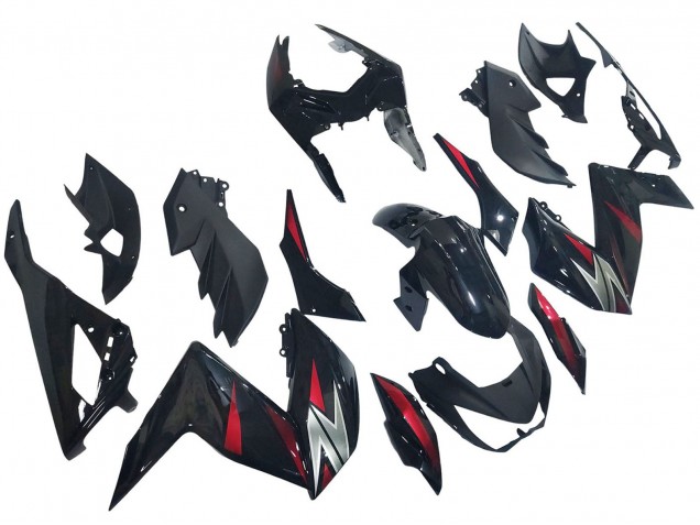 2015-2016 Glossy Black Red Silver Kawasaki Z250/Z300 Motorcycle Fairings UK Stores
