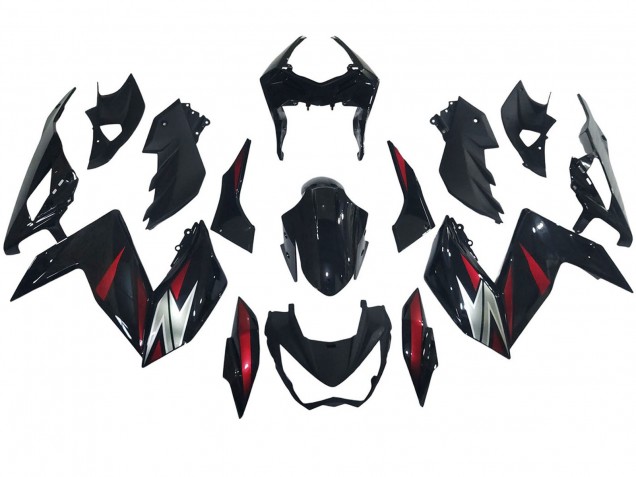 2015-2016 Glossy Black Red Silver Kawasaki Z250/Z300 Motorcycle Fairings UK Stores