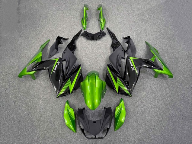 2015-2016 Green Glossy Black Kawasaki Z250/Z300 Motorcycle Fairings UK Stores