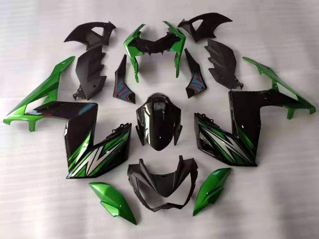 2015-2016 Green Black White Kawasaki Z250/Z300 Motorcycle Fairings UK Stores