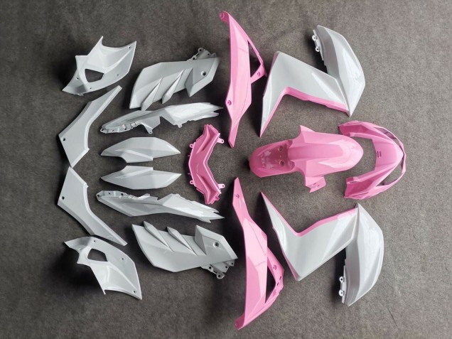 2015-2016 White Pink Kawasaki Z250/Z300 Motorcycle Fairings UK Stores