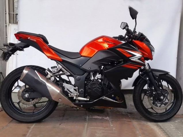 2015-2016 Orange Red Matte Black Kawasaki Z250/Z300 Motorcycle Fairings UK Stores