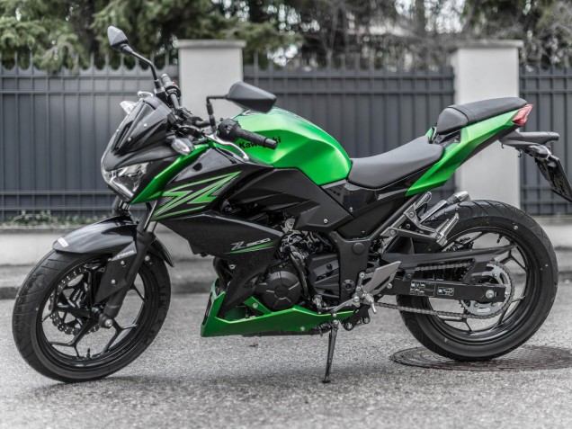 2015-2016 Green Matte Black Kawasaki Z250/Z300 Motorcycle Fairing Kits UK Stores