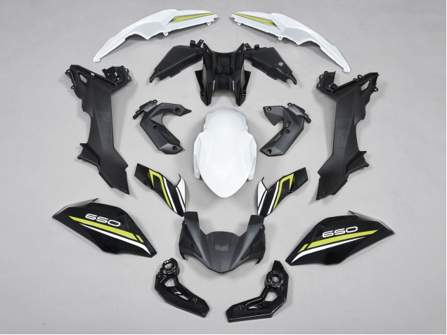 2017-2019 Black White Yellow Kawasaki Ninja Z650 Motorcycle Fairings UK Stores