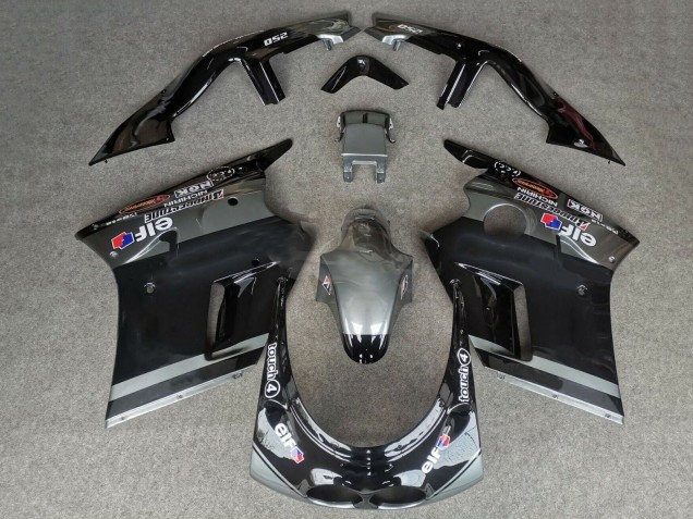 1989-1990 Glossy Black Grey Elf Touch4 Bridgestone Kawasaki ZXR250 Motorcycle Fairings UK Stores