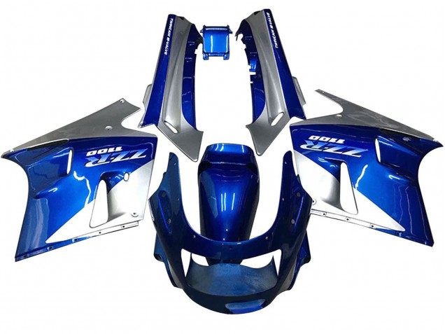 1990-1992 Blue White Grey Kawasaki ZZR1100 Motorcycle Fairings UK Stores