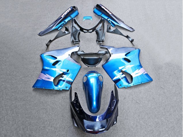 1993-2003 Glossy Blue Grey Kawasaki ZZR1100 Motorcycle Fairings UK Stores