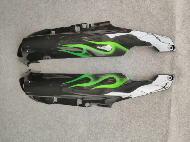 1993-2003 Glossy Black Green Flame Kawasaki ZZR1100 Motorcycle Fairings UK Stores