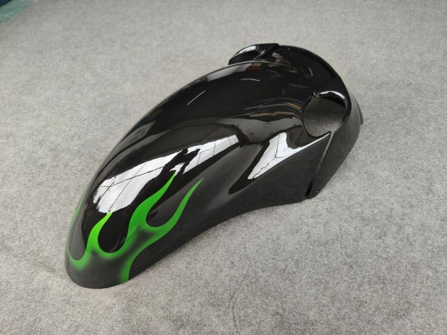 1993-2003 Glossy Black Green Flame Kawasaki ZZR1100 Motorcycle Fairings UK Stores