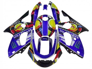 1996-2007 Blue Black White Yellow Monster 46 Yamaha YZF600R Thundercat Motorcycle Fairings UK Stores