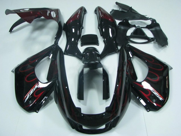 1997-2007 Black with Red Flame Yamaha YZF 1000R Thunderace Motorcycle Fairing UK Stores