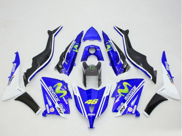 2012-2014 Blue Black White ENEOS MoviStar Yamalube 46 Yamaha TMAX530 Motorcycle Fairings UK Stores