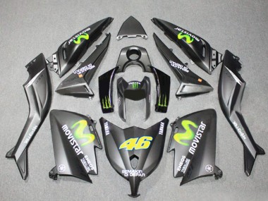 2012-2014 Matte Grey Yellow Semakin Didepan ENEOS Yamalube MoviStar 46 Yamaha TMAX530 Motorcycle Fairings UK Stores