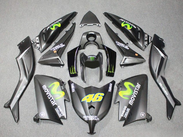 2012-2014 Matte Grey Yellow Semakin Didepan ENEOS Yamalube MoviStar 46 Yamaha TMAX530 Motorcycle Fairings UK Stores