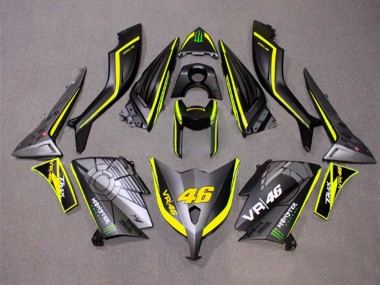 2012-2014 Matte Grey Yellow Monster 46 Yamaha TMAX530 Motorcycle Fairings UK Stores