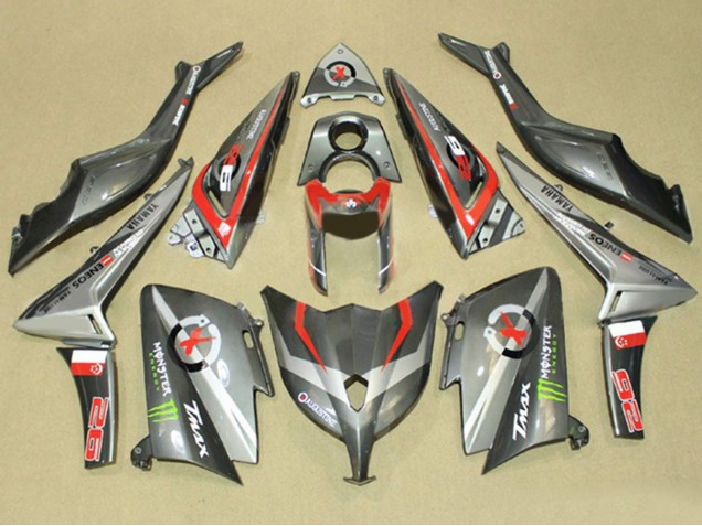 2012-2014 Grey Red Monster ENEOS Yamaha TMAX530 Motorcycle Fairings UK Stores