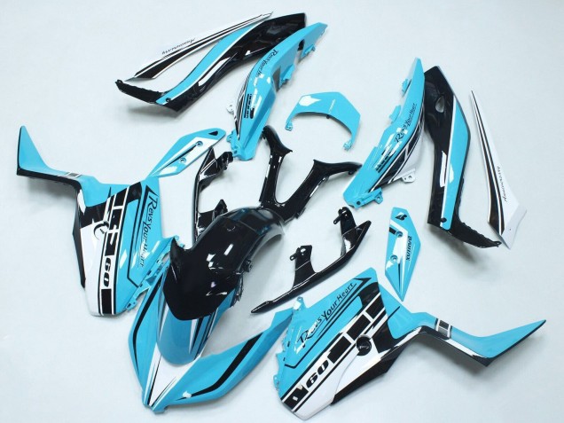 2017-2021 Sky Blue Glossy Black Yamaha XMAX300 Motorcycle Fairings UK Stores