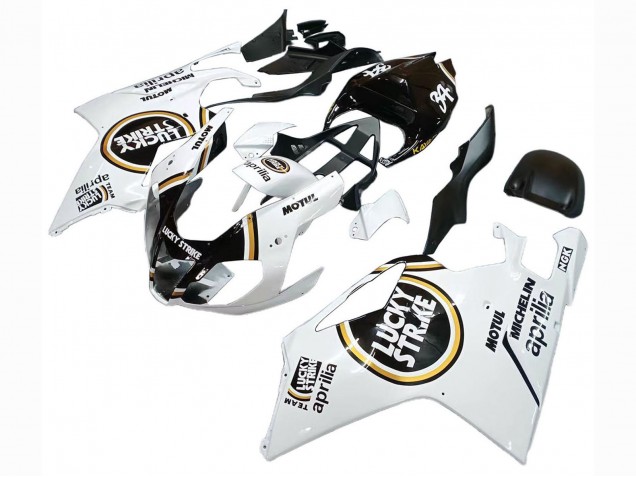 2003-2006 White Black Lucky Strike Motul Michelin Aprilia RSV1000 Motorcycle Fairings UK Stores