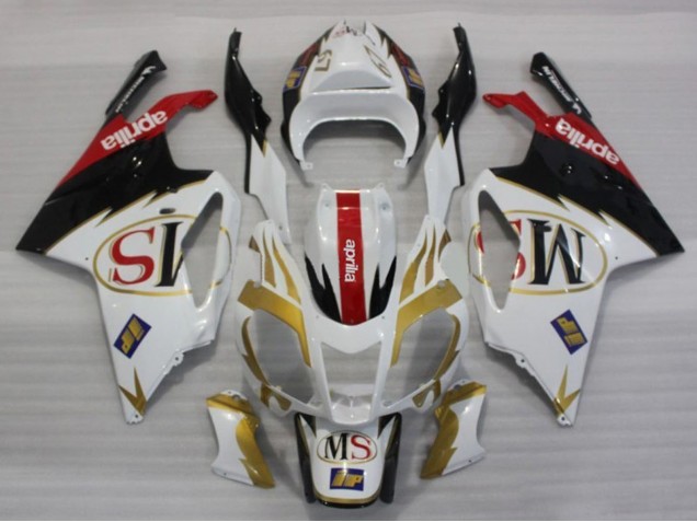 2003-2006 White Gold Red Black Aprilia RSV1000 Motorcycle Fairings UK Stores