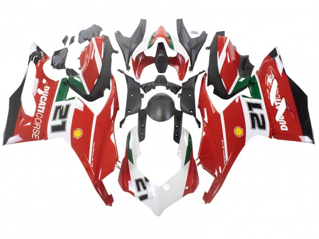 2020-2024 White Red Green Matte Black Corse 21 Ducati Panigale V2 Motorcycle Fairings UK Stores