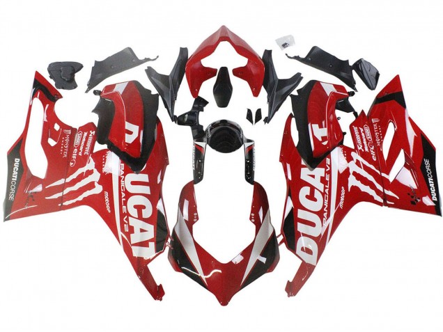 2020-2024 Red Glossy Black Monster Corse Ducati Panigale V2 Motorcycle Fairings UK Stores