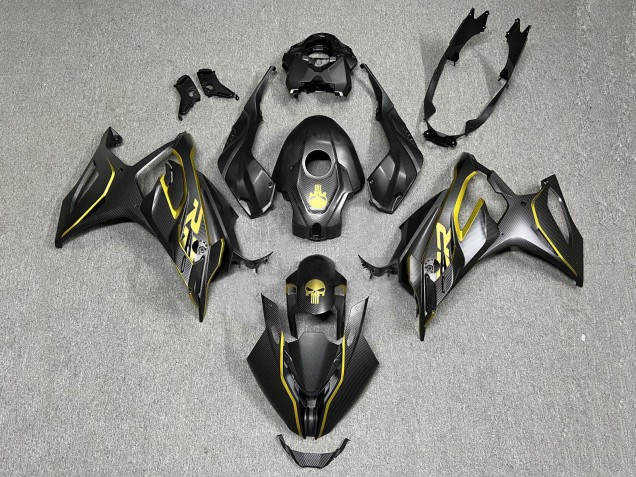 2023-2024 Gold Black Carbon Fiber BMW S1000RR Motorcycle Fairings UK Stores