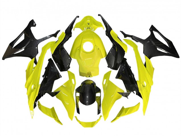2023-2024 Yellow Black Carbon Fiber BMW S1000RR Motorcycle Fairings UK Stores
