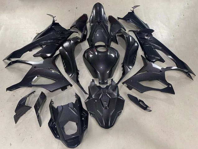 2023-2024 Glossy Black Carbon Fiber BMW S1000RR Motorcycle Fairings UK Stores