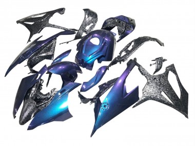 2019-2022 Gradient Blue Purple Forged Carbon Fiber BMW S1000RR Motorcycle Fairings UK Stores
