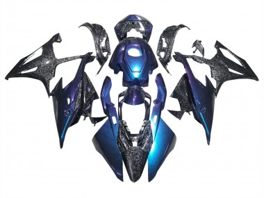 2019-2022 Gradient Blue Purple Forged Carbon Fiber BMW S1000RR Motorcycle Fairings UK Stores