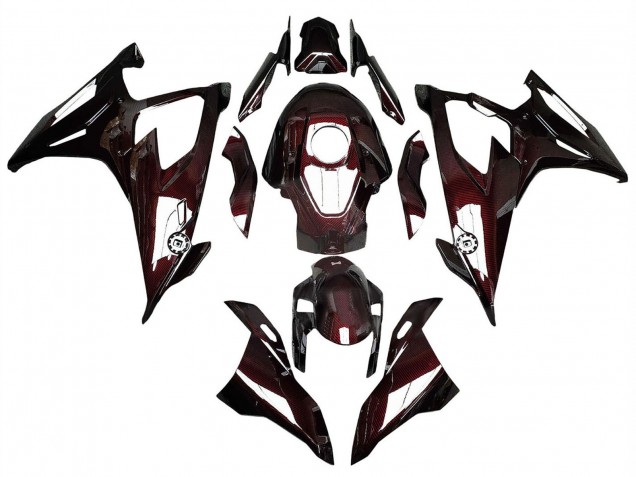 2019-2022 Dark Red Carbon Fiber BMW S1000RR Motorcycle Fairings UK Stores
