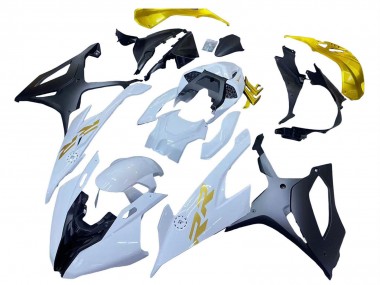 2019-2022 White Gold BMW S1000RR Motorcycle Fairings UK Stores