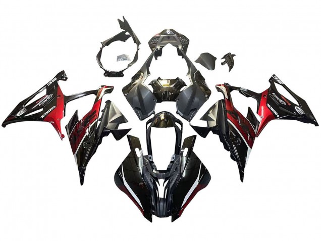2019-2022 Black Dark Red BMW S1000RR Motorcycle Fairings UK Stores