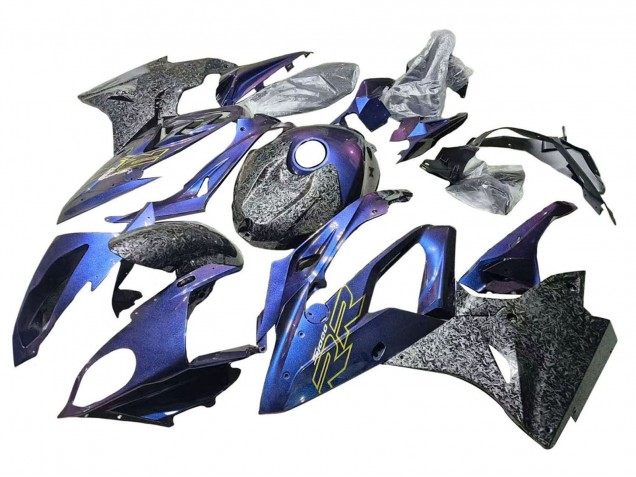 2015-2016 Gradient Puple Blue Forged Carbon Fiber BMW S1000RR Motorcycle Fairings UK Stores