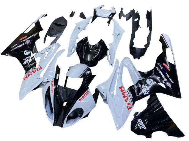 2015-2016 White Glossy Black Fiamm BMW S1000RR Motorcycle Fairings UK Stores