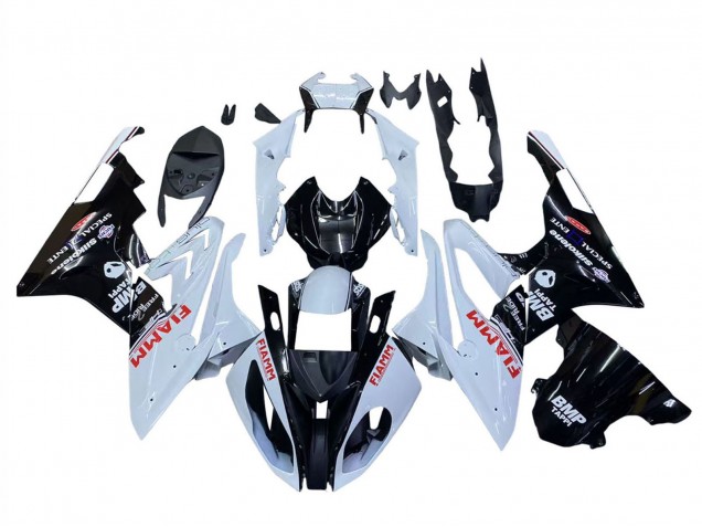 2015-2016 White Glossy Black Fiamm BMW S1000RR Motorcycle Fairings UK Stores