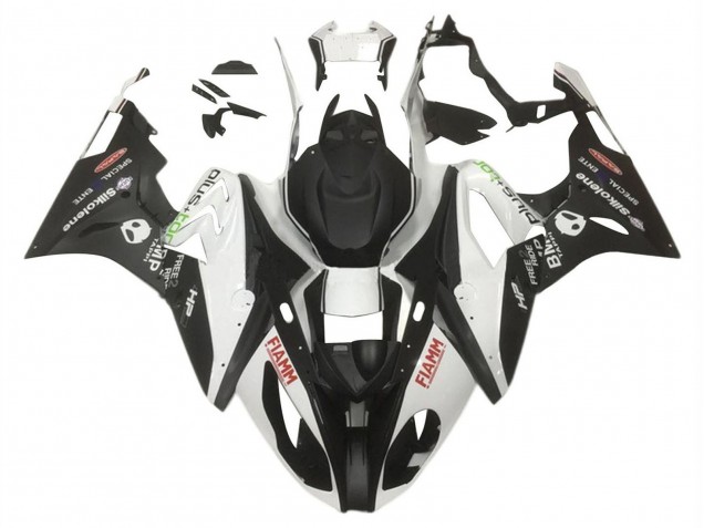 2015-2016 White Matte Black HP Fiamm BMW S1000RR Motorcycle Fairings UK Stores