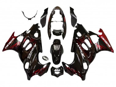 2004-2006 Glossy Black Red Flame Suzuki GSX600F/GSX750F Motorcycle Fairings UK Stores