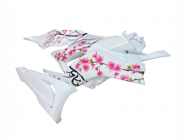 2023-2025 Black White with Flower Kawasaki ZX6R Motorcycle Fairings UK Stores