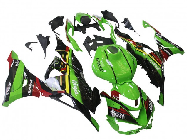 2023-2025 Green Black Red Yellow Dunlop Kawasaki ZX6R Motorcycle Fairings UK Stores