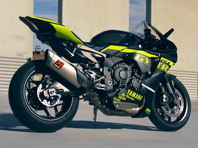 2020-2025 Glossy Black Fluorescent Yellow Yamaha YZF 1000 R1 Motorcycle Fairings UK Stores